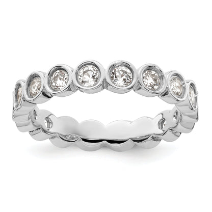 Sterlingsilber Stapelbar Expressions Weiß Topas Ring