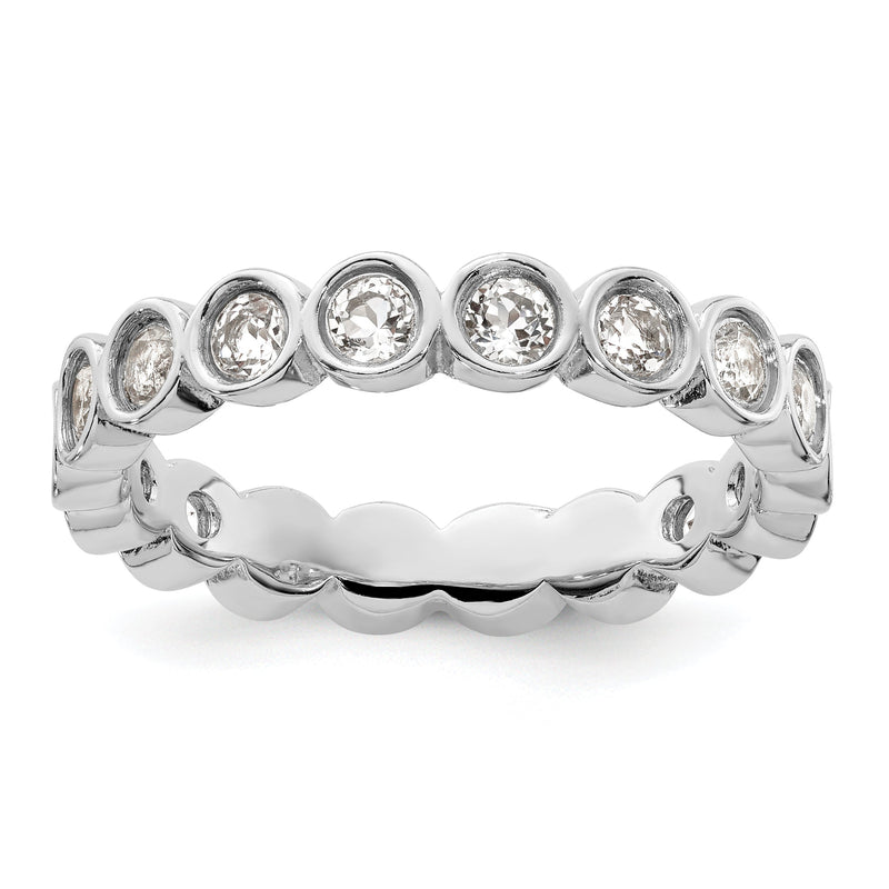 Sterlingsilber Stapelbar Expressions Weiß Topas Ring
