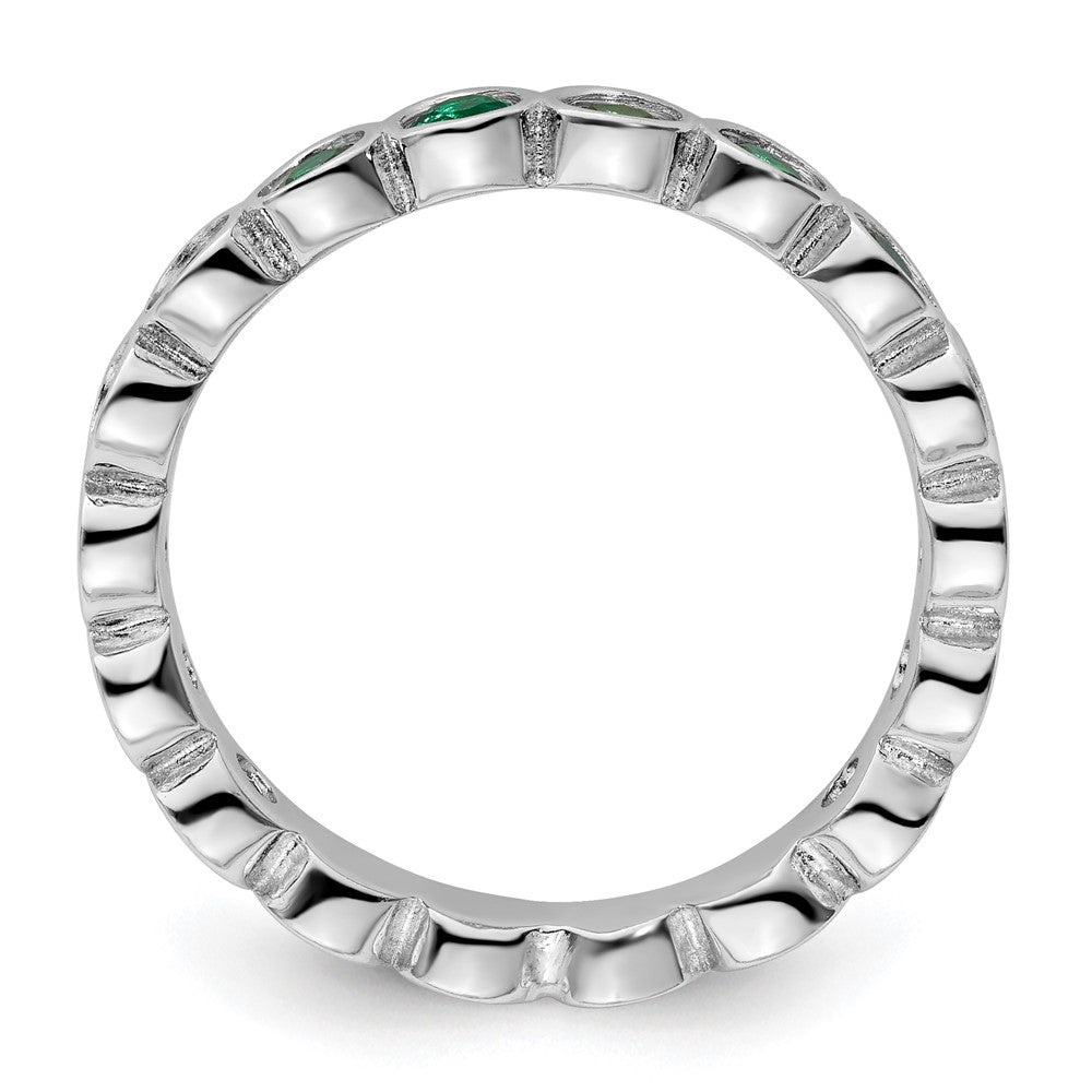 Sterlingsilber Stapelbar Expressions Erzeugt Smaragd Ring