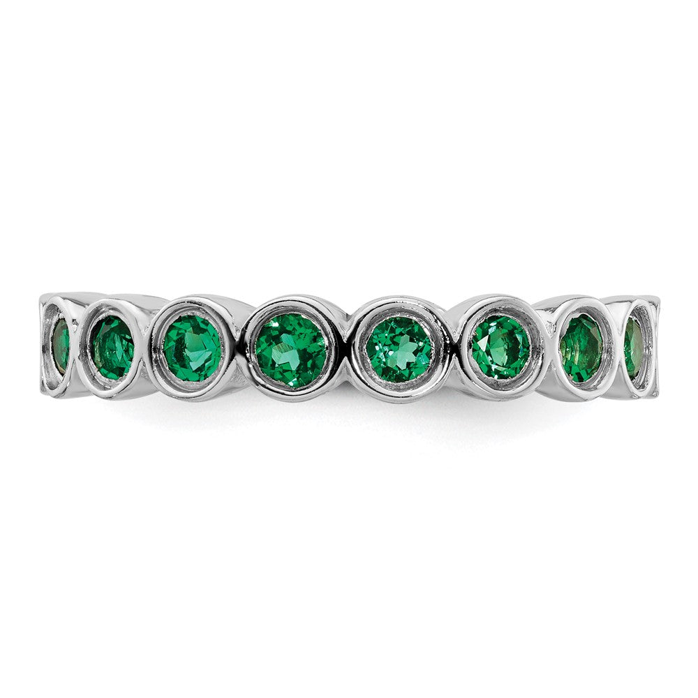 Sterlingsilber Stapelbar Expressions Erzeugt Smaragd Ring
