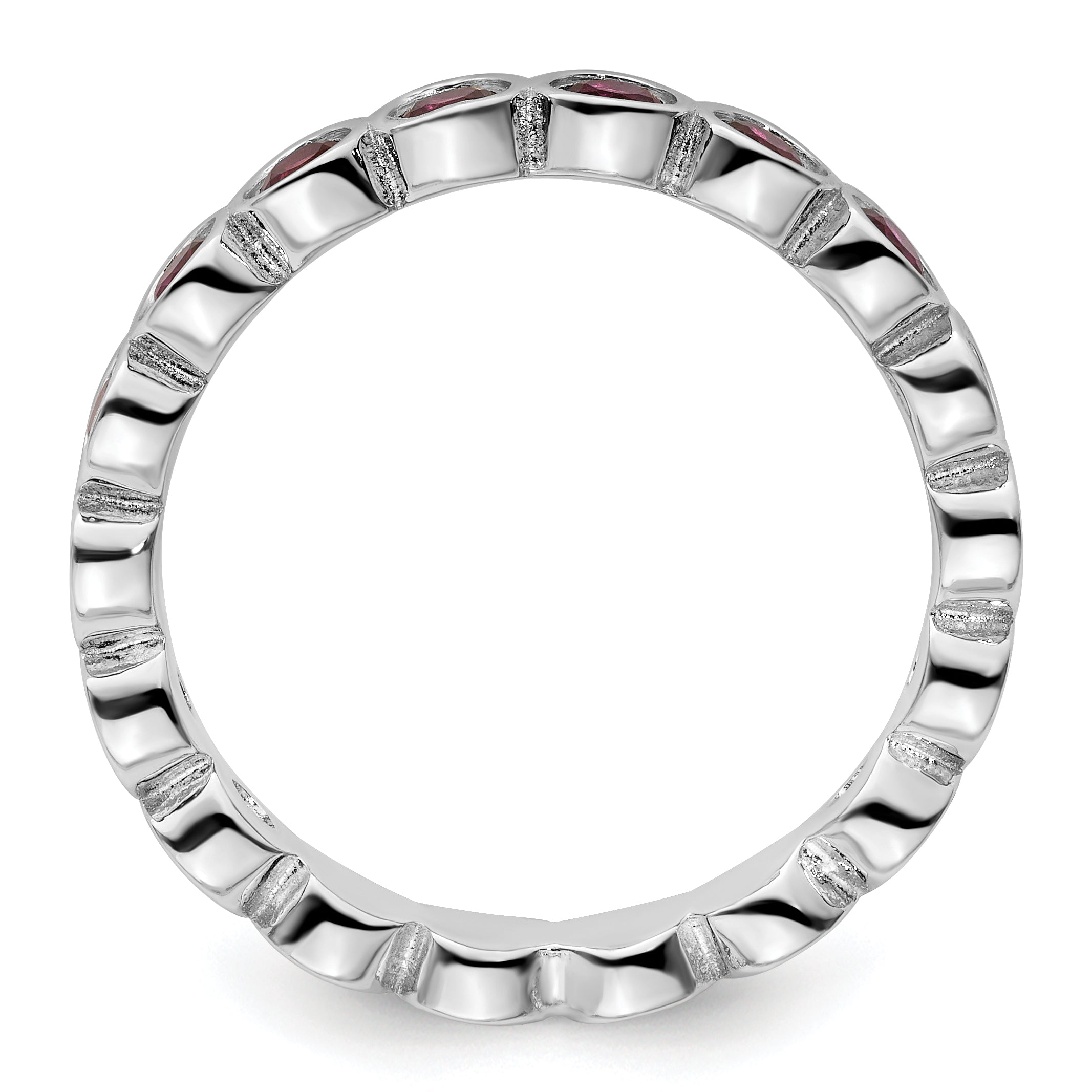 Sterlingsilber Stapelbar Expressions Rhodolith Granat Ring