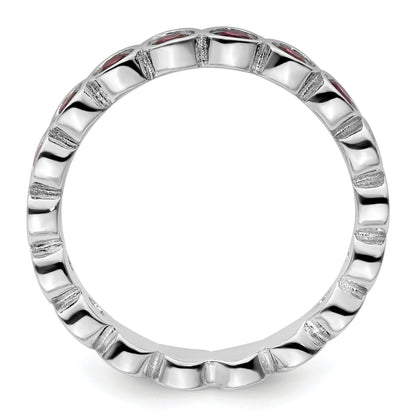 Sterlingsilber Stapelbar Expressions Rhodolith Granat Ring
