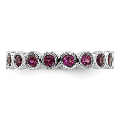 Sterlingsilber Stapelbar Expressions Rhodolith Granat Ring