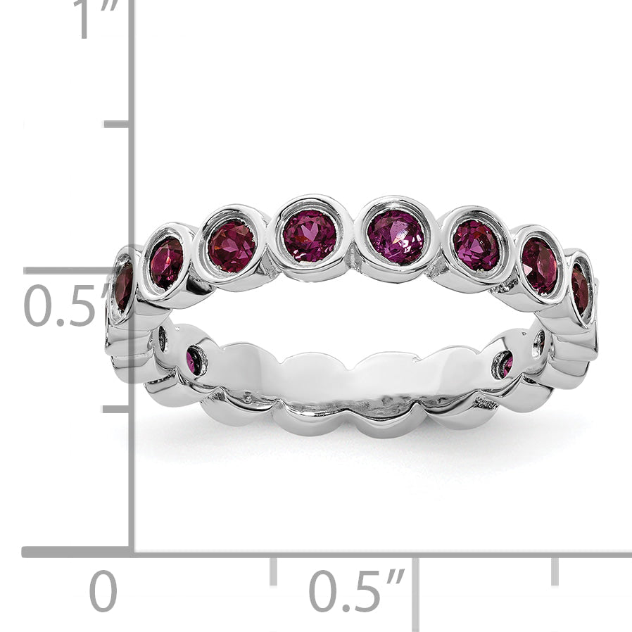 Sterlingsilber Stapelbar Expressions Rhodolith Granat Ring