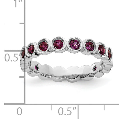 Sterlingsilber Stapelbar Expressions Rhodolith Granat Ring