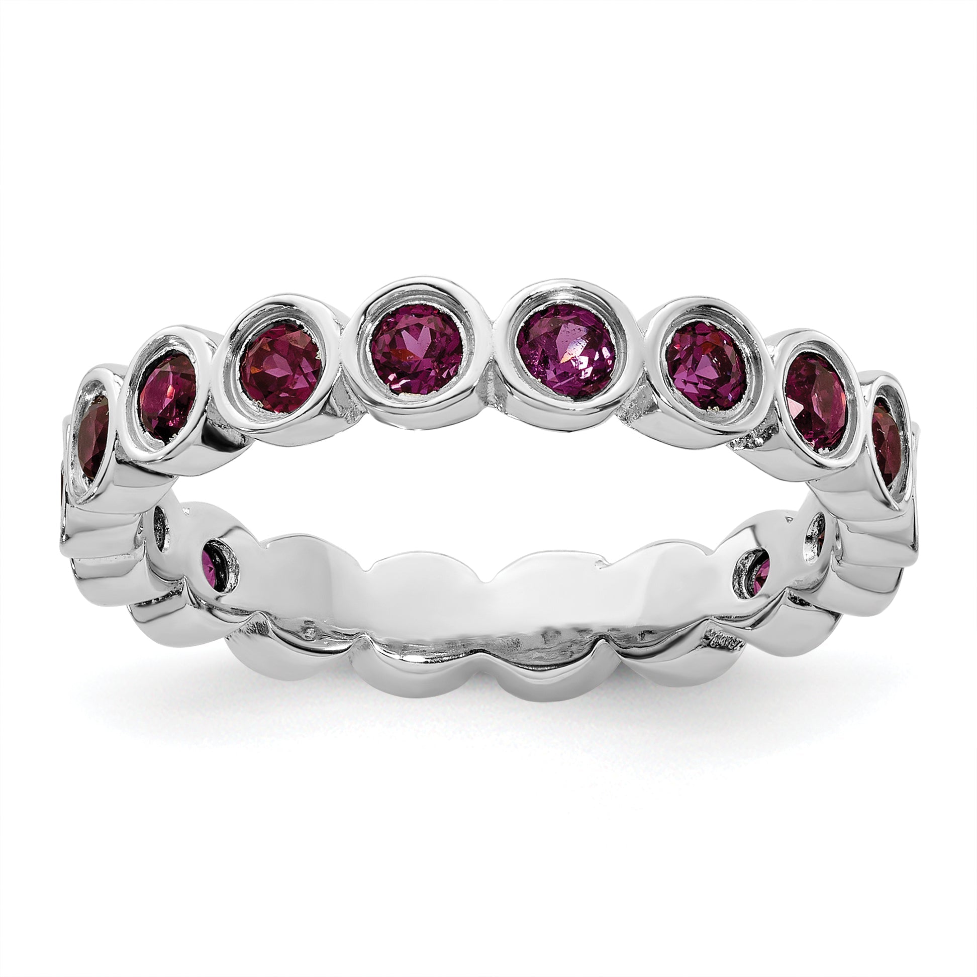 Sterlingsilber Stapelbar Expressions Rhodolith Granat Ring