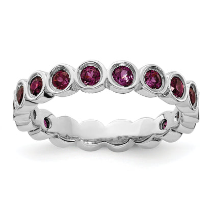 Sterlingsilber Stapelbar Expressions Rhodolith Granat Ring