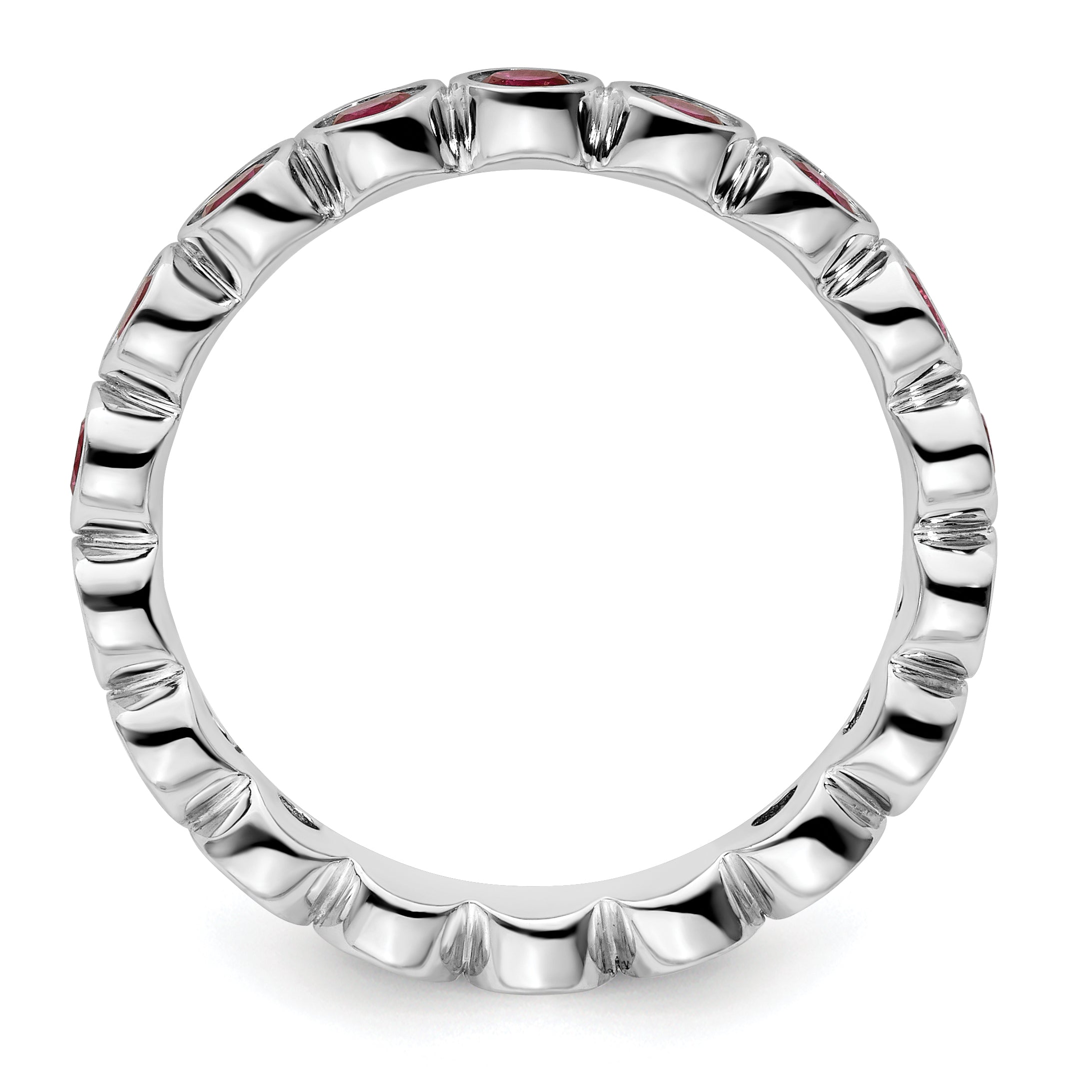 Sterlingsilber Stapelbar Expressions Erzeugt Rubin Ring