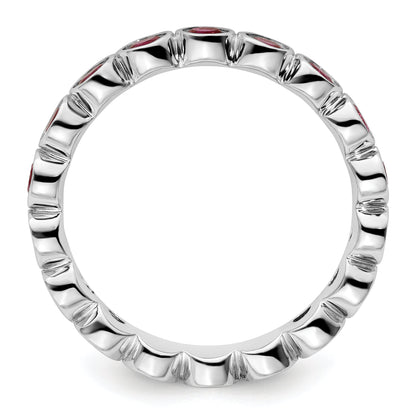 Sterlingsilber Stapelbar Expressions Erzeugt Rubin Ring