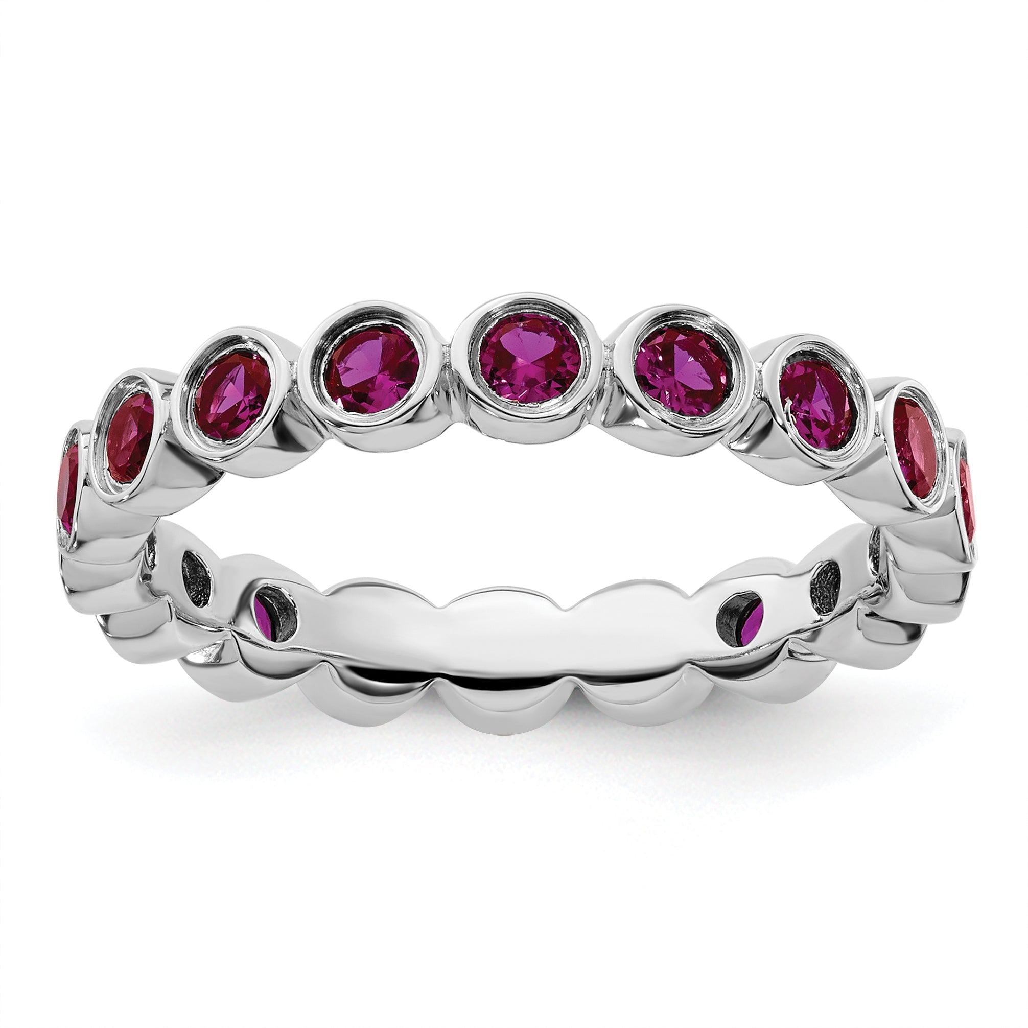 Sterlingsilber Stapelbar Expressions Erzeugt Rubin Ring