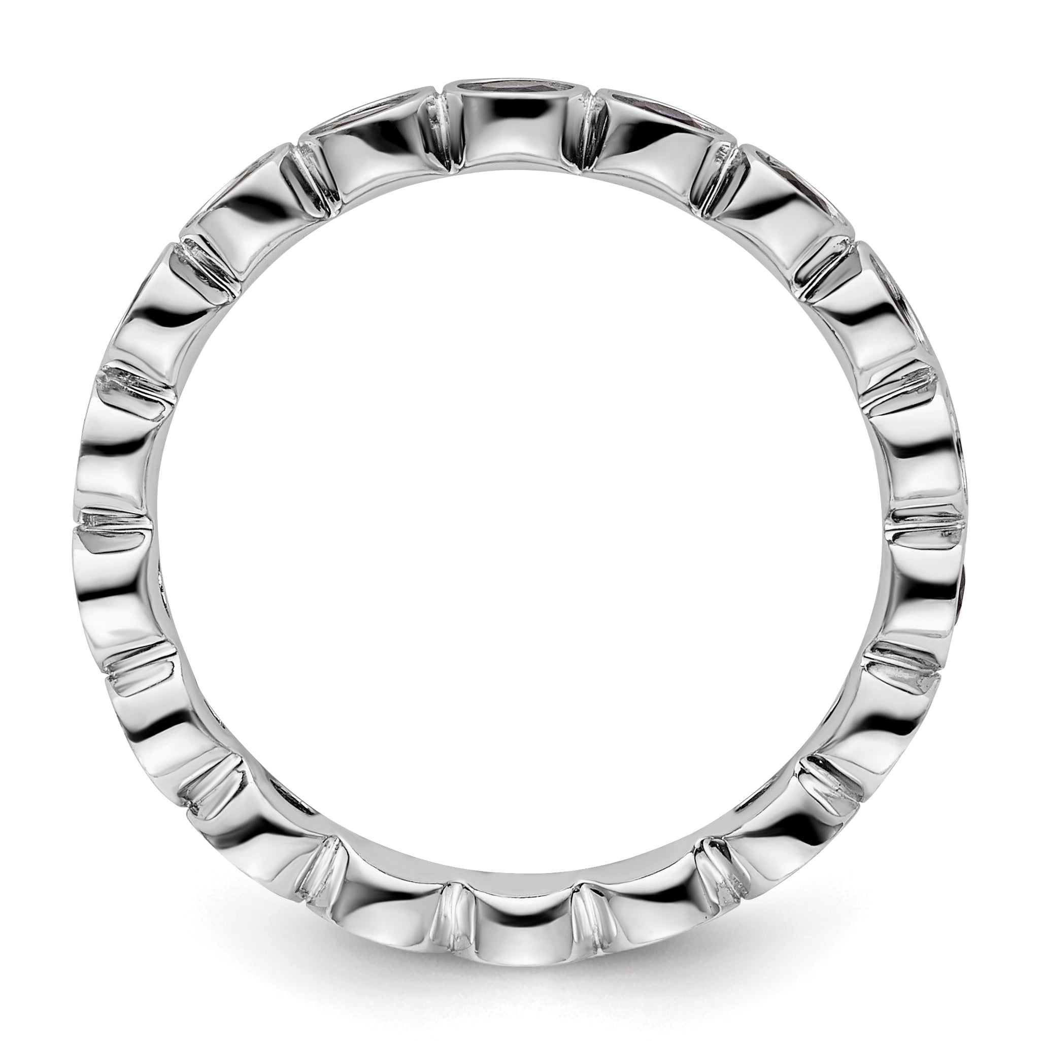 Sterlingsilber Stapelbar Expressions Erzeugt Saphir Ring