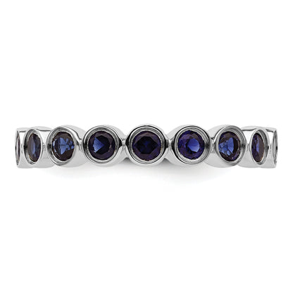 Sterlingsilber Stapelbar Expressions Erzeugt Saphir Ring
