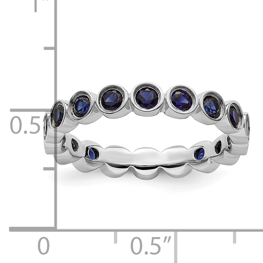 Sterlingsilber Stapelbar Expressions Erzeugt Saphir Ring