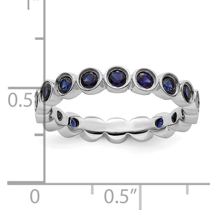 Sterlingsilber Stapelbar Expressions Erzeugt Saphir Ring