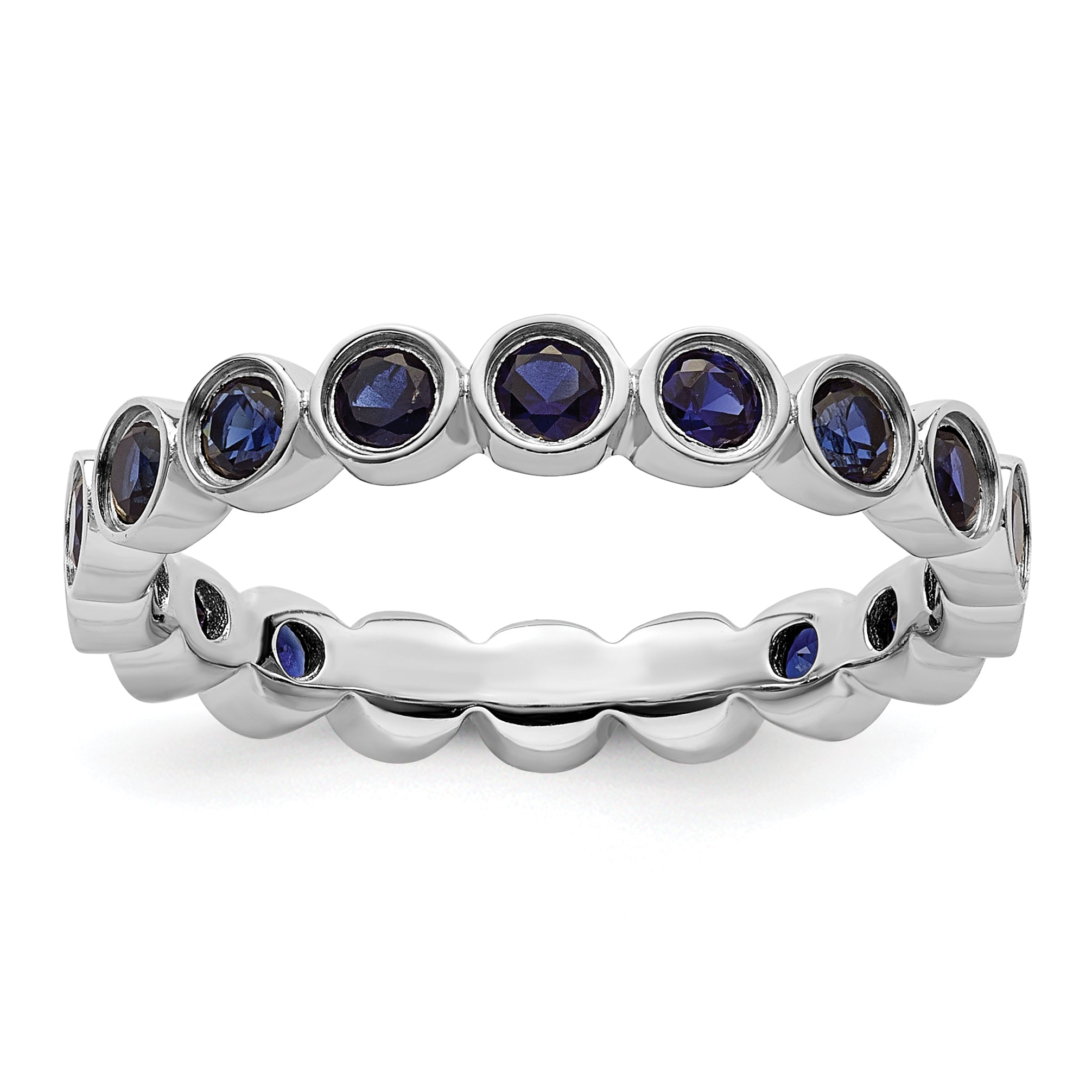 Sterlingsilber Stapelbar Expressions Erzeugt Saphir Ring