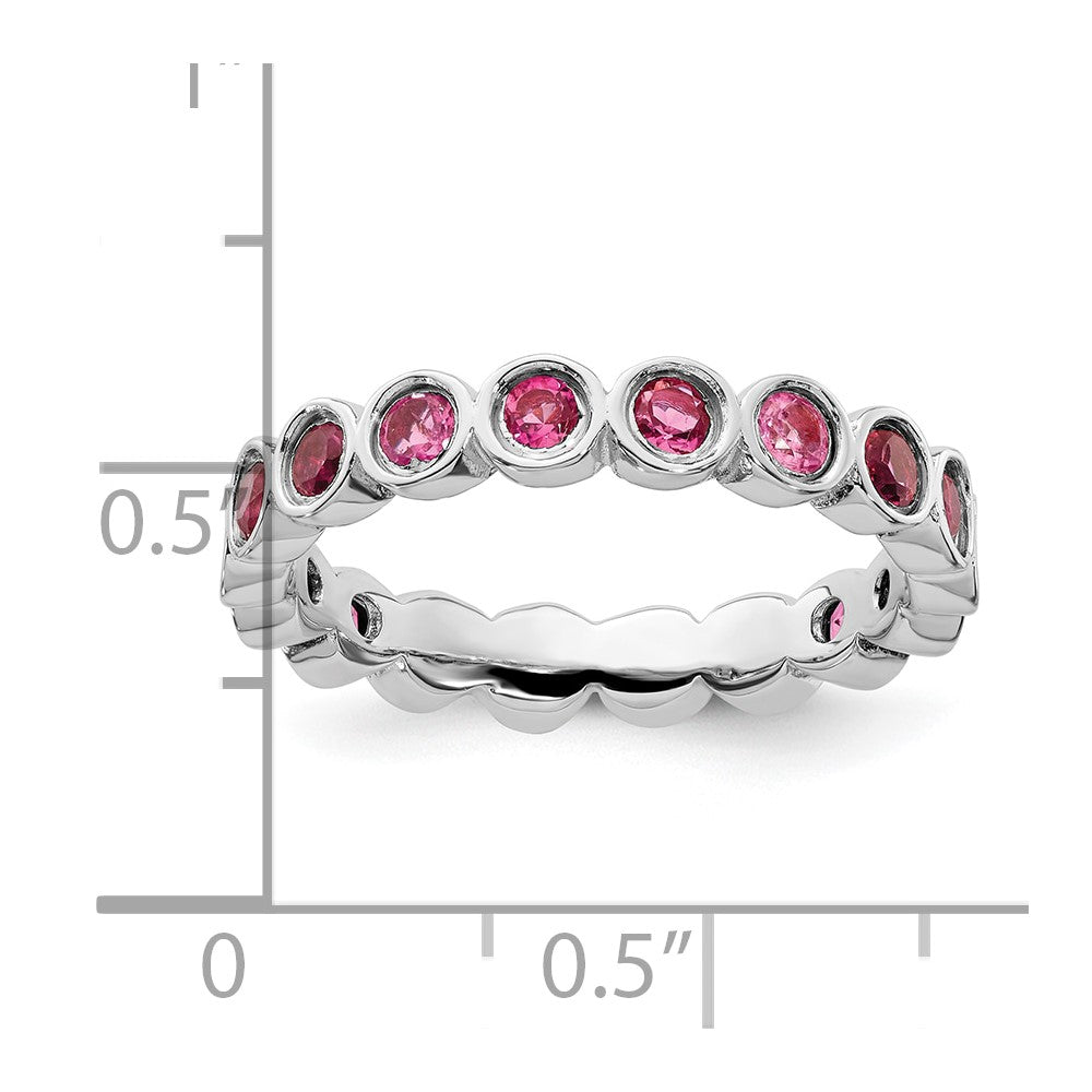 Sterlingsilber Stapelbar Expressions Rosa Turmalin Ring