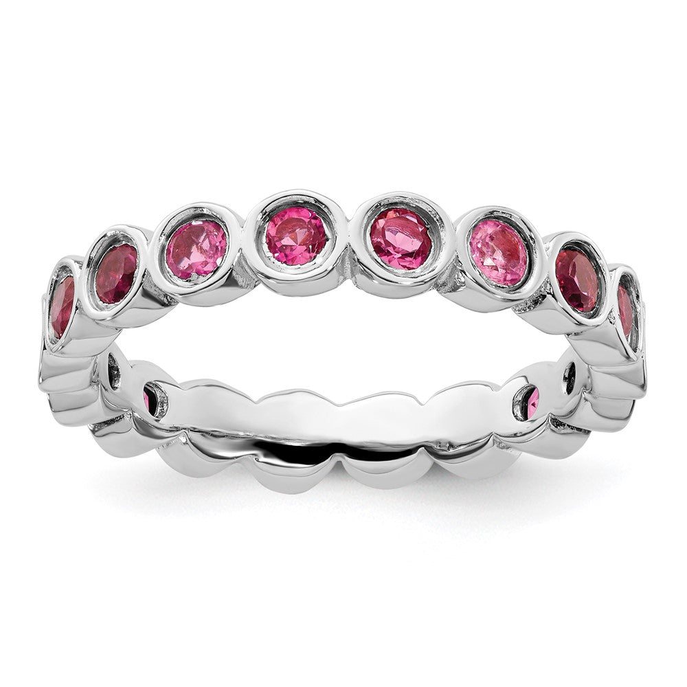 Sterlingsilber Stapelbar Expressions Rosa Turmalin Ring