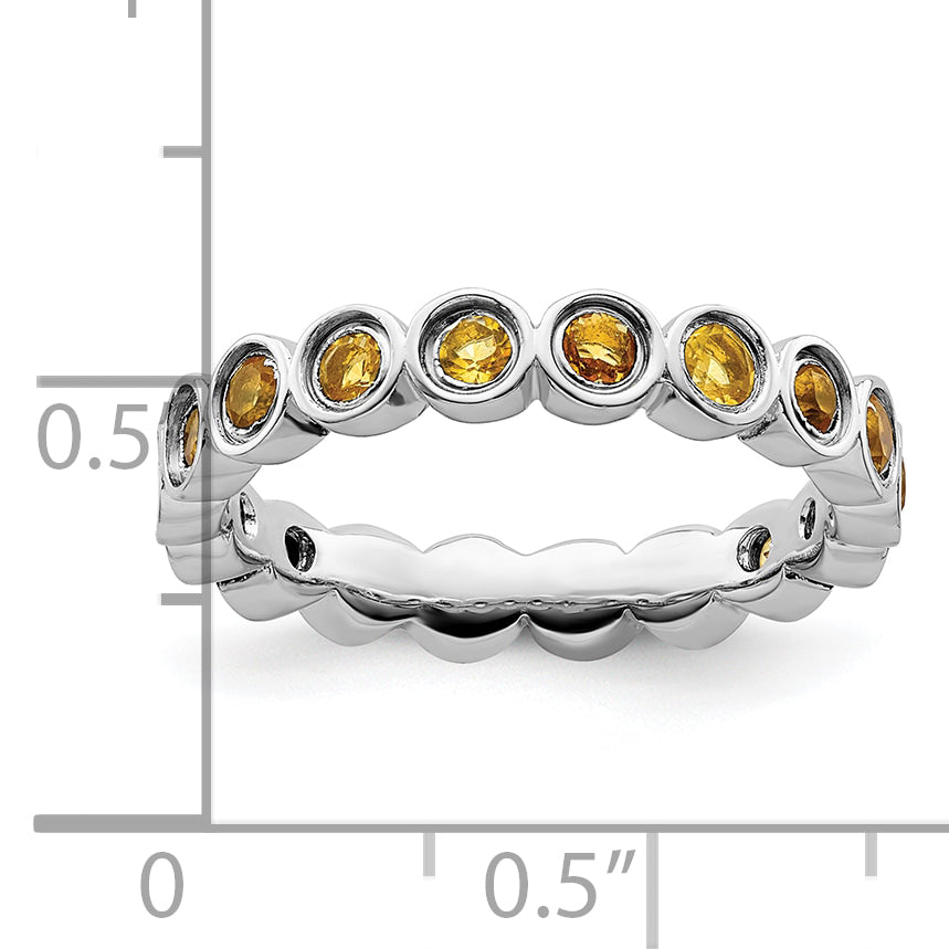 Sterlingsilber Stapelbar Expressions Citrin Ring