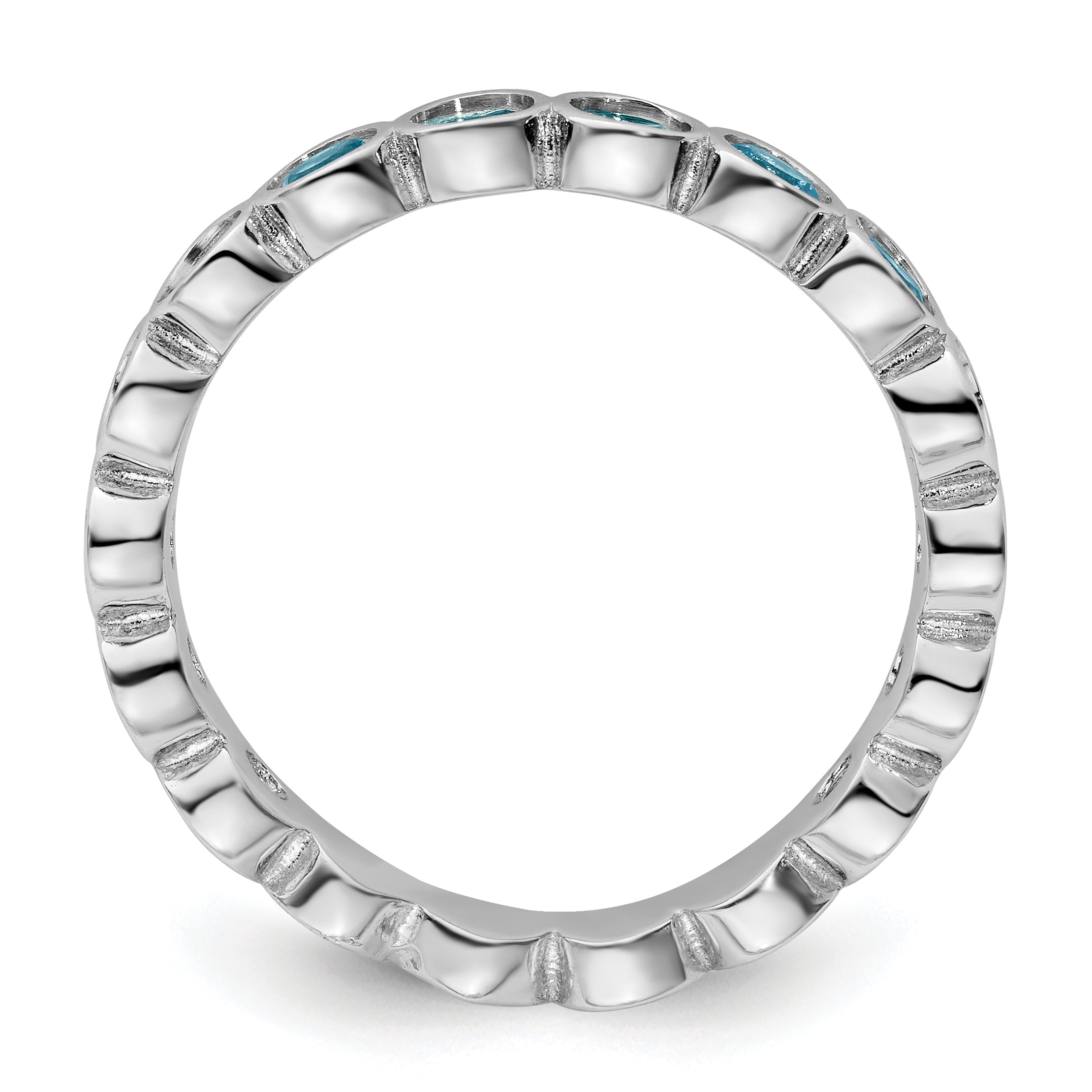 Sterlingsilber Stapelbar Expressions Blautopas Ring