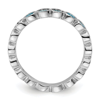 Sterlingsilber Stapelbar Expressions Blautopas Ring