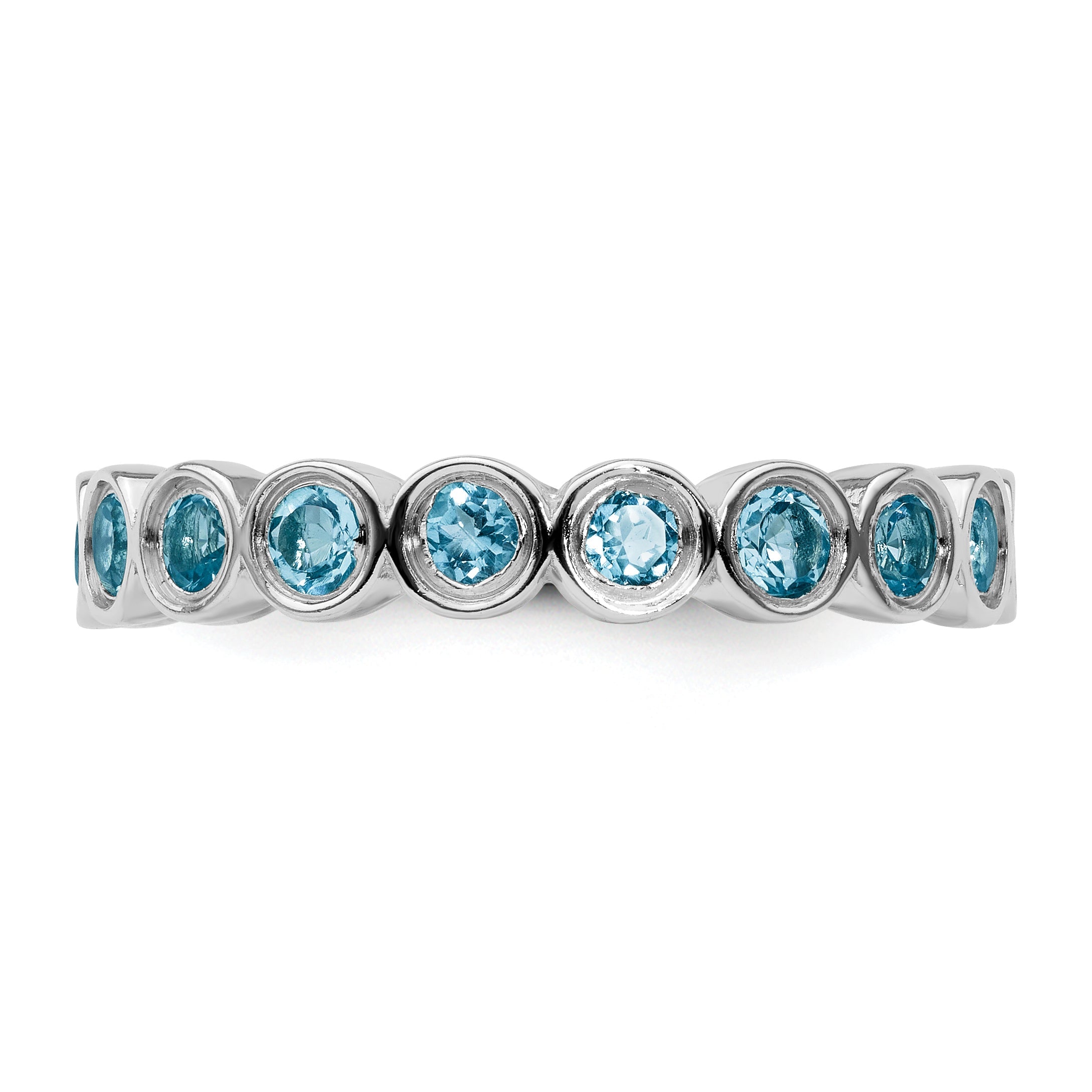 Sterlingsilber Stapelbar Expressions Blautopas Ring