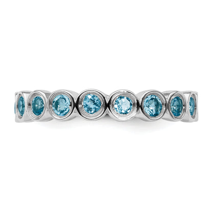 Sterlingsilber Stapelbar Expressions Blautopas Ring