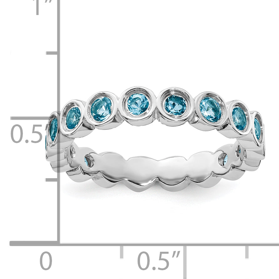 Sterlingsilber Stapelbar Expressions Blautopas Ring