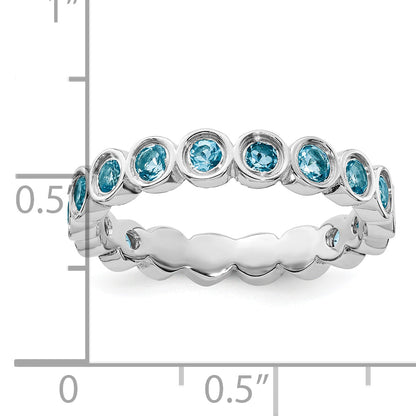 Sterlingsilber Stapelbar Expressions Blautopas Ring