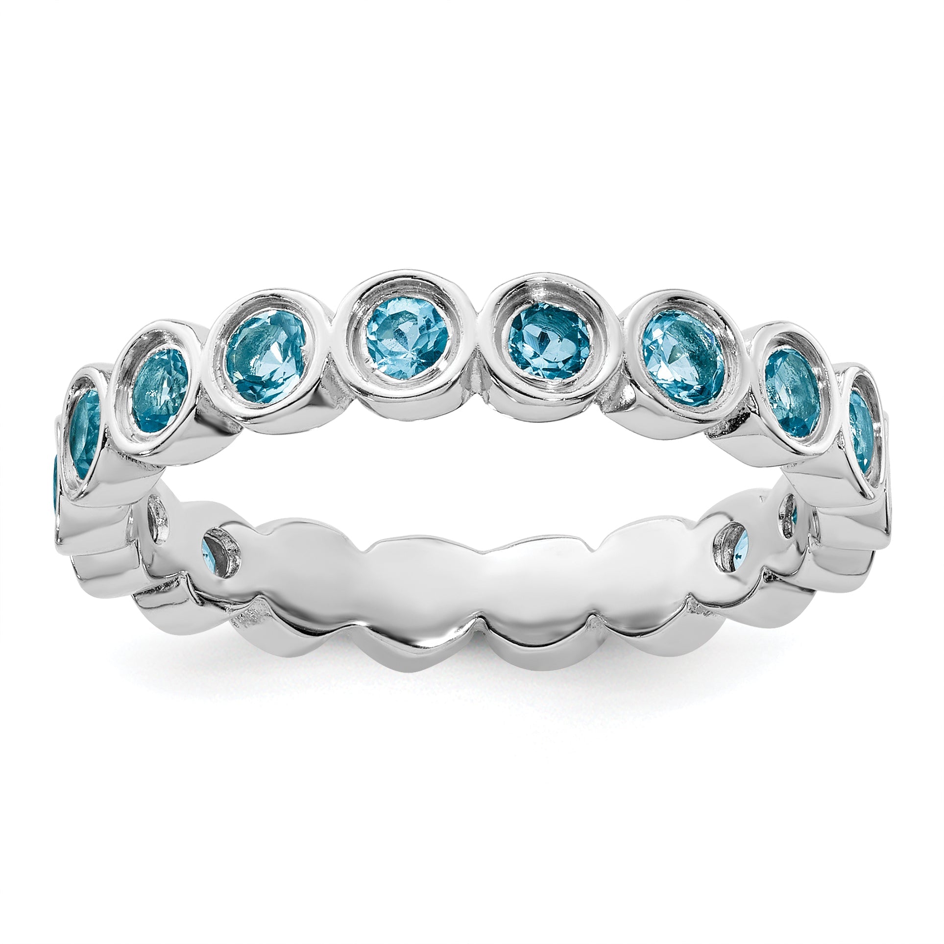 Sterlingsilber Stapelbar Expressions Blautopas Ring
