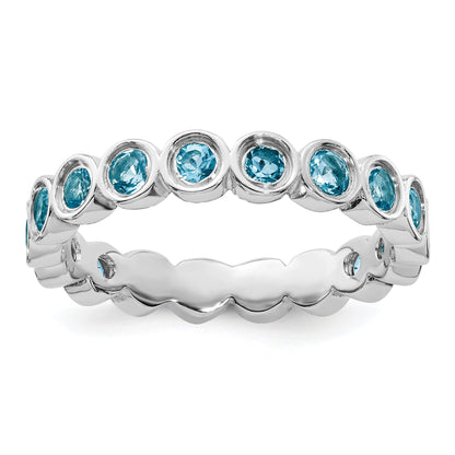 Sterlingsilber Stapelbar Expressions Blautopas Ring