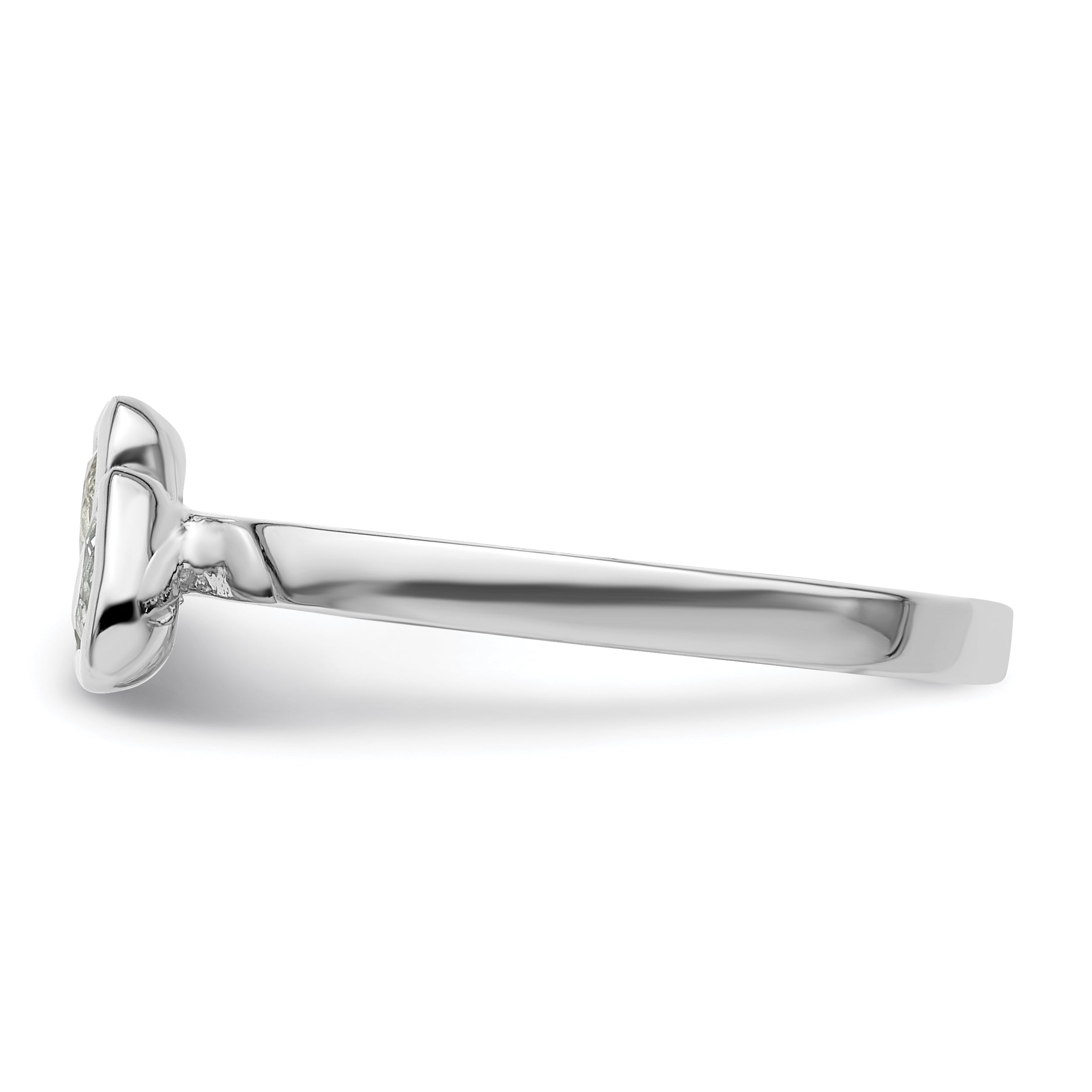 Sterlingsilber Stapelbar Expressions Aquamarin Doppelt Herz Ring