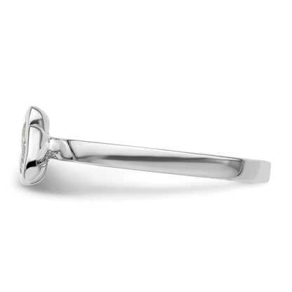 Sterlingsilber Stapelbar Expressions Aquamarin Doppelt Herz Ring