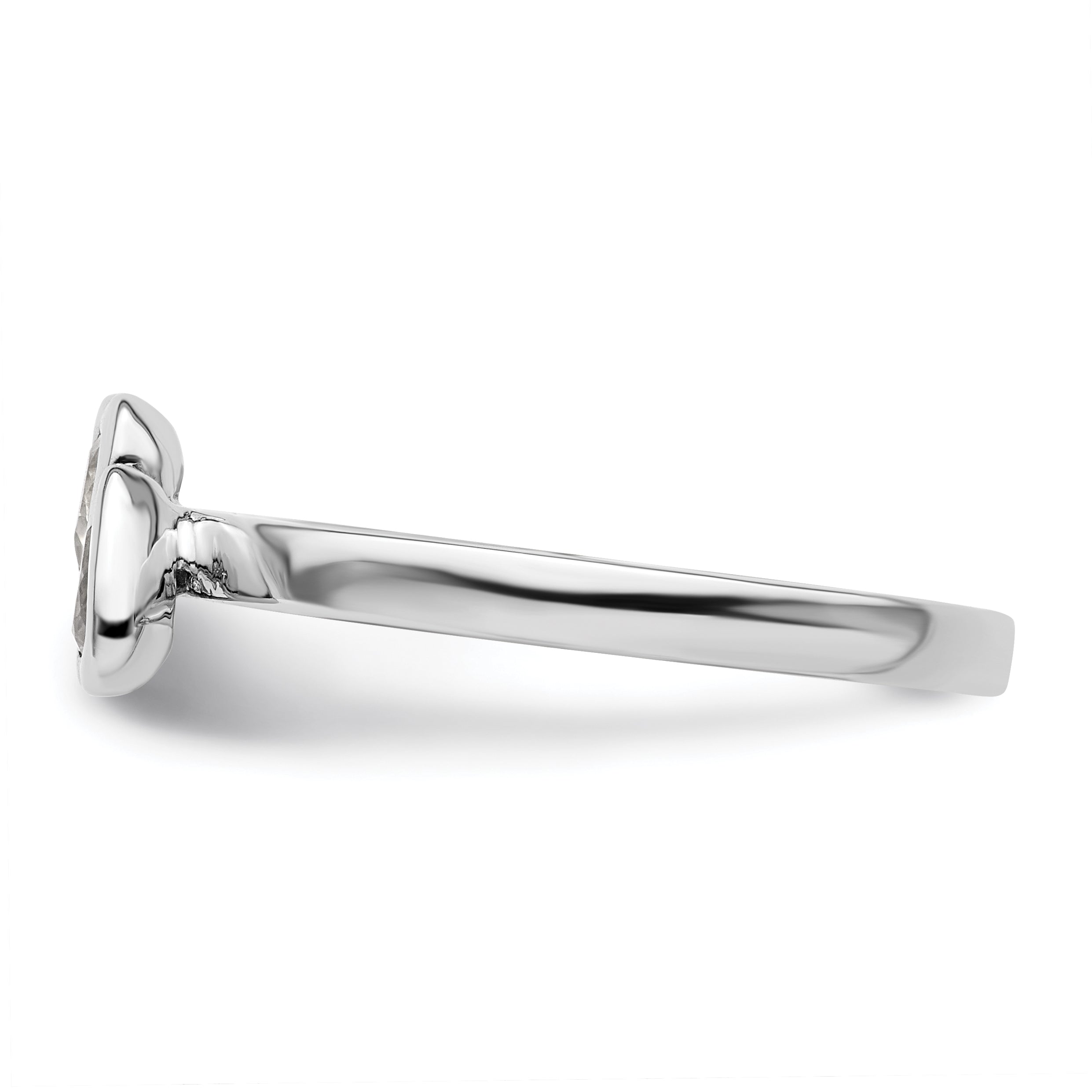 Sterlingsilber Stapelbar Expressions Weiß Topas Doppelt Herz Ring