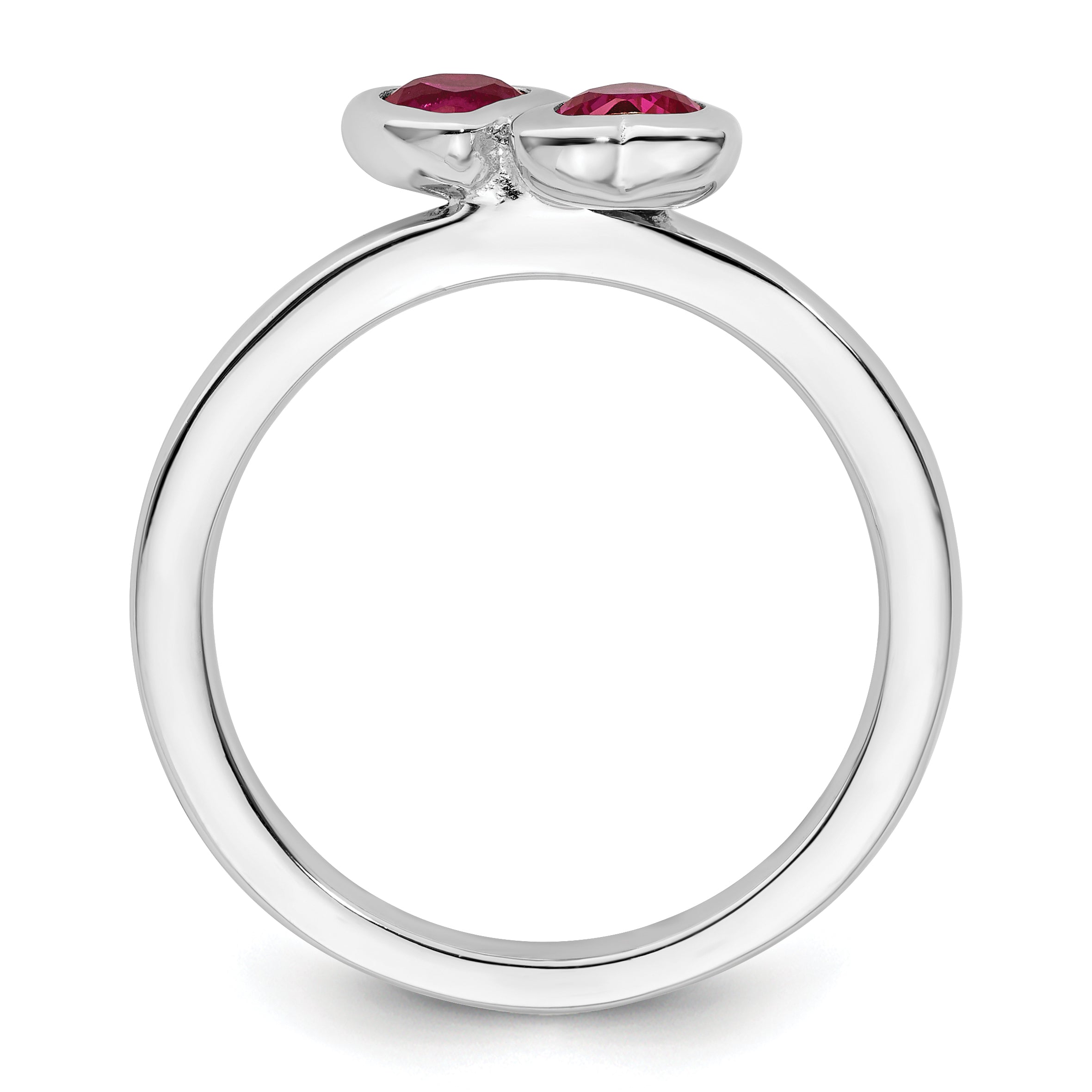Sterlingsilber Stapelbar Expressions Cr. Rubin Doppelt Herz Ring