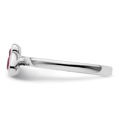 Sterlingsilber Stapelbar Expressions Cr. Rubin Doppelt Herz Ring