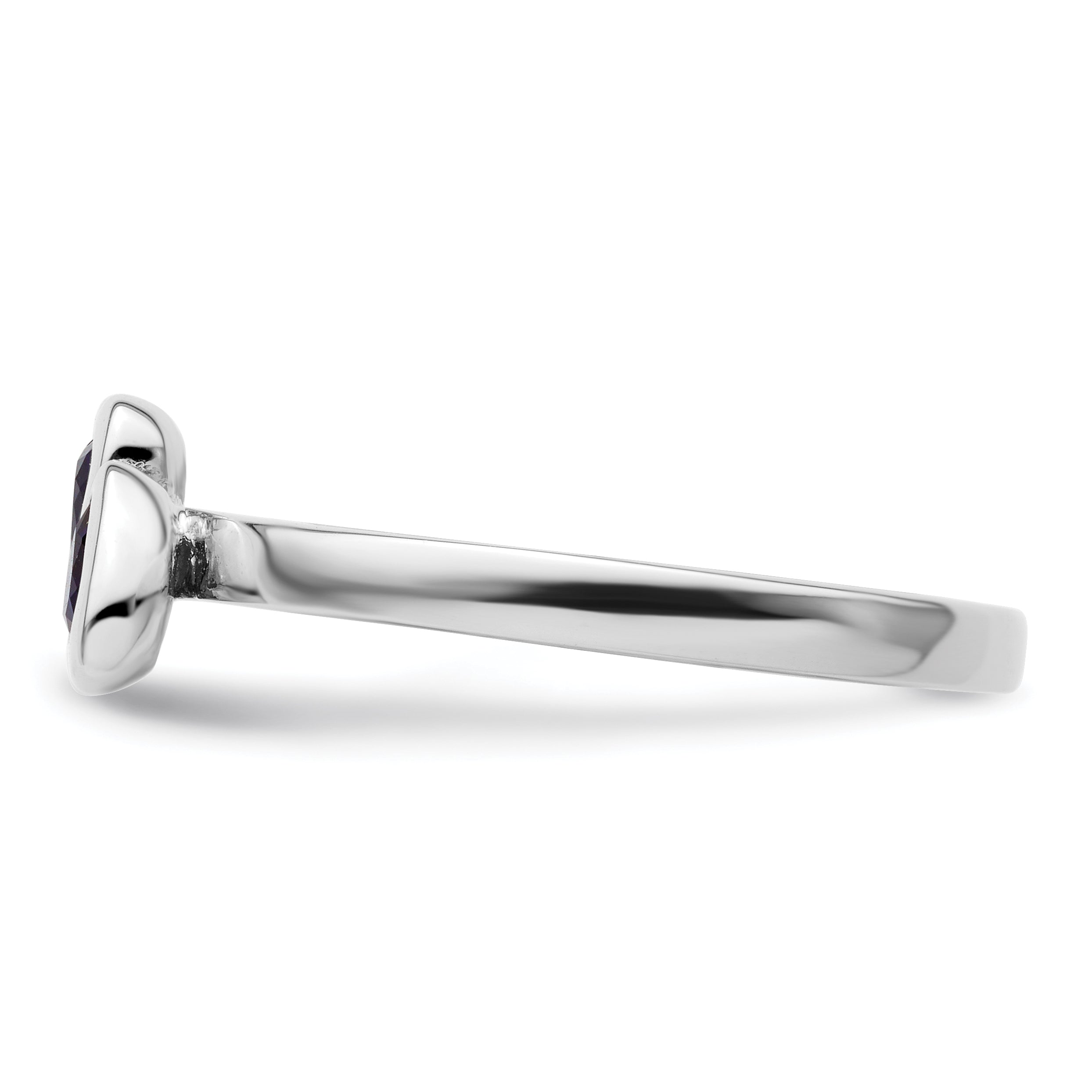 Sterlingsilber Stapelbar Expressions Cr. Saphir Doppelt Herz Ring