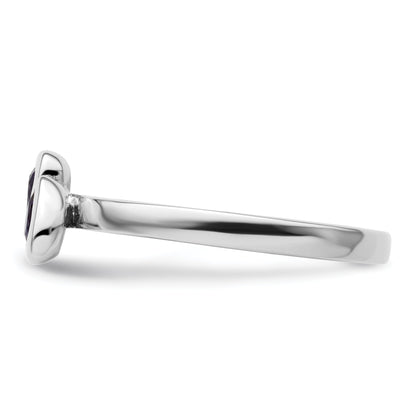 Sterlingsilber Stapelbar Expressions Cr. Saphir Doppelt Herz Ring