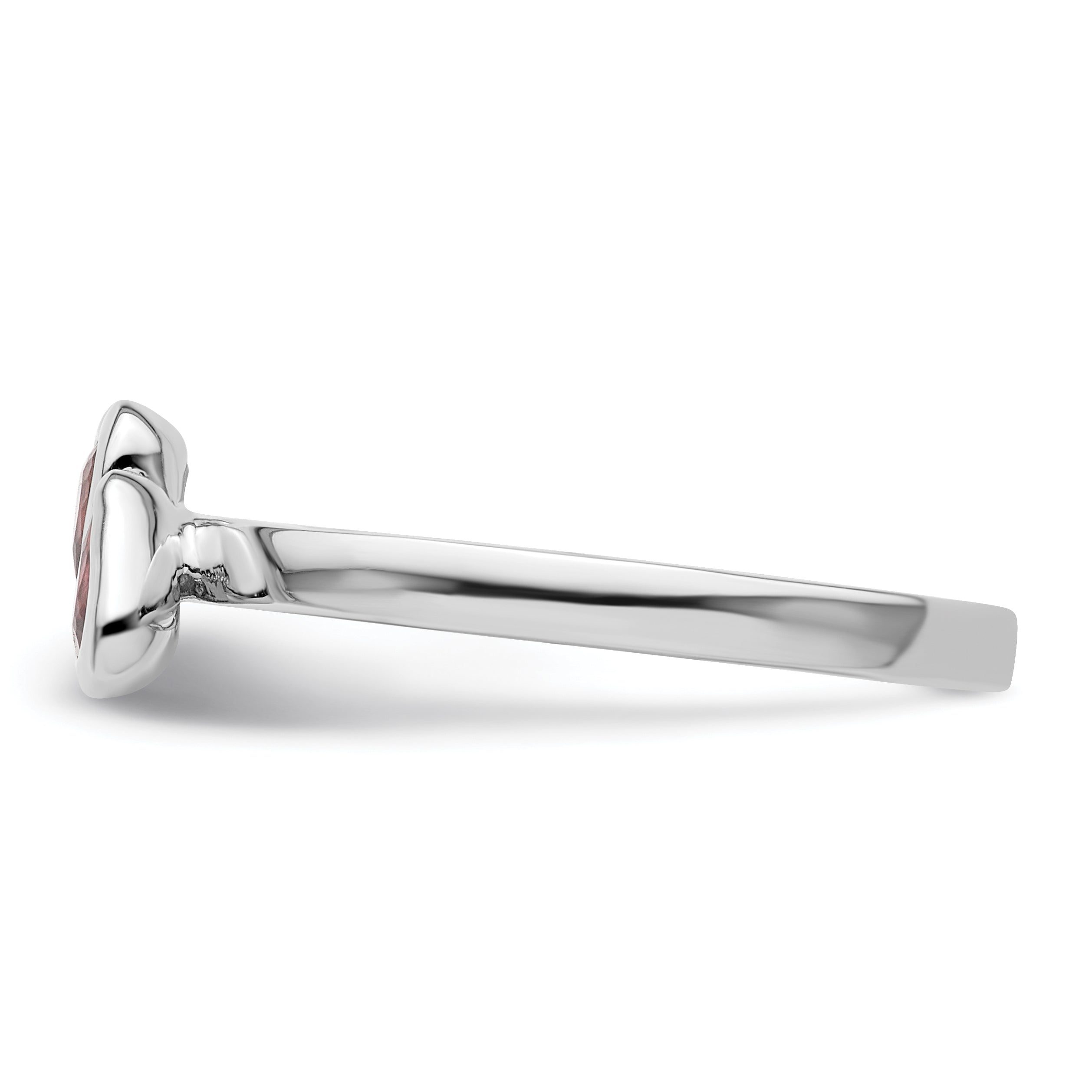 Sterlingsilber Stapelbar Expressions Rosa Turmalin Doppelt Herz Ring