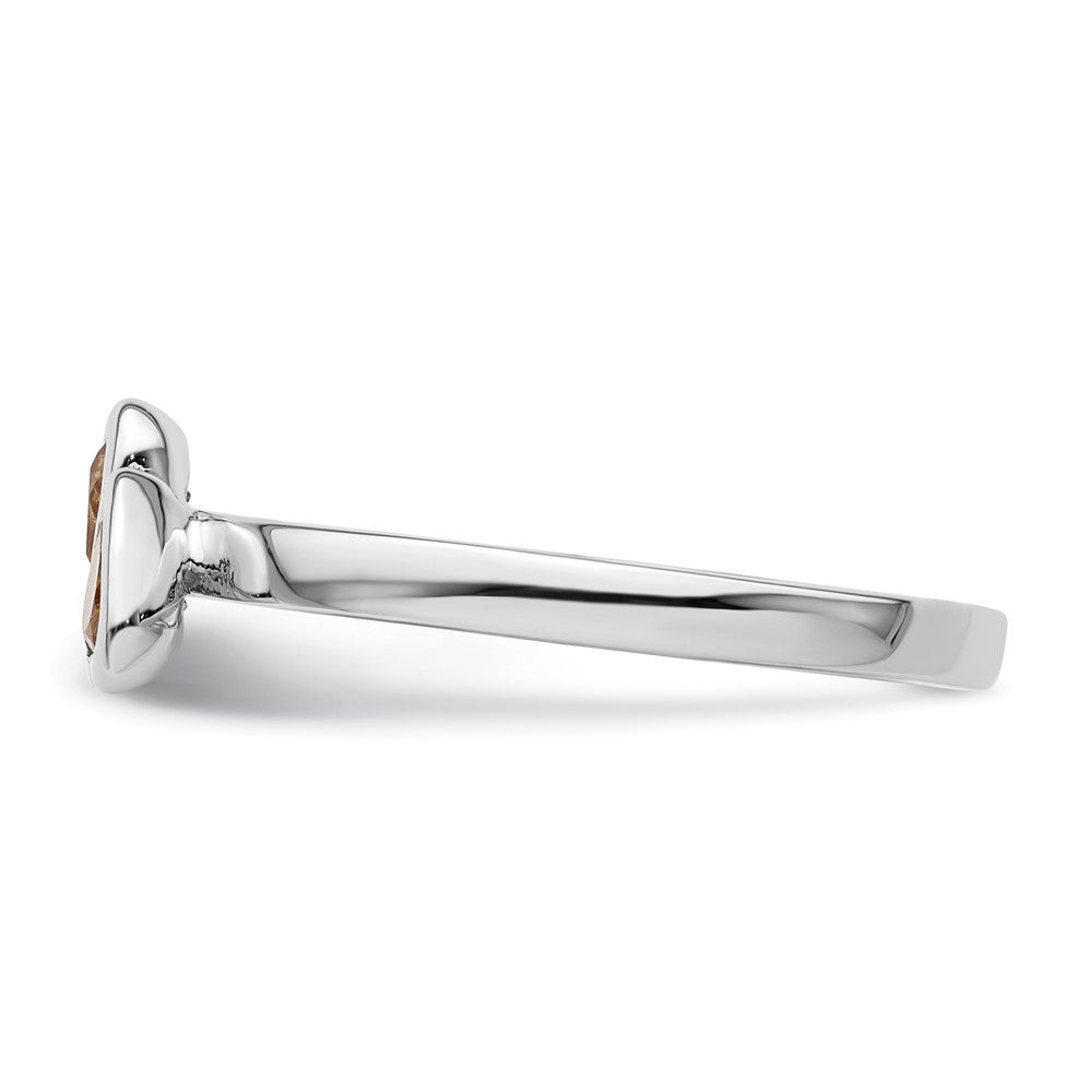 Sterlingsilber Stapelbar Expressions Citrin Doppelt Herz Ring