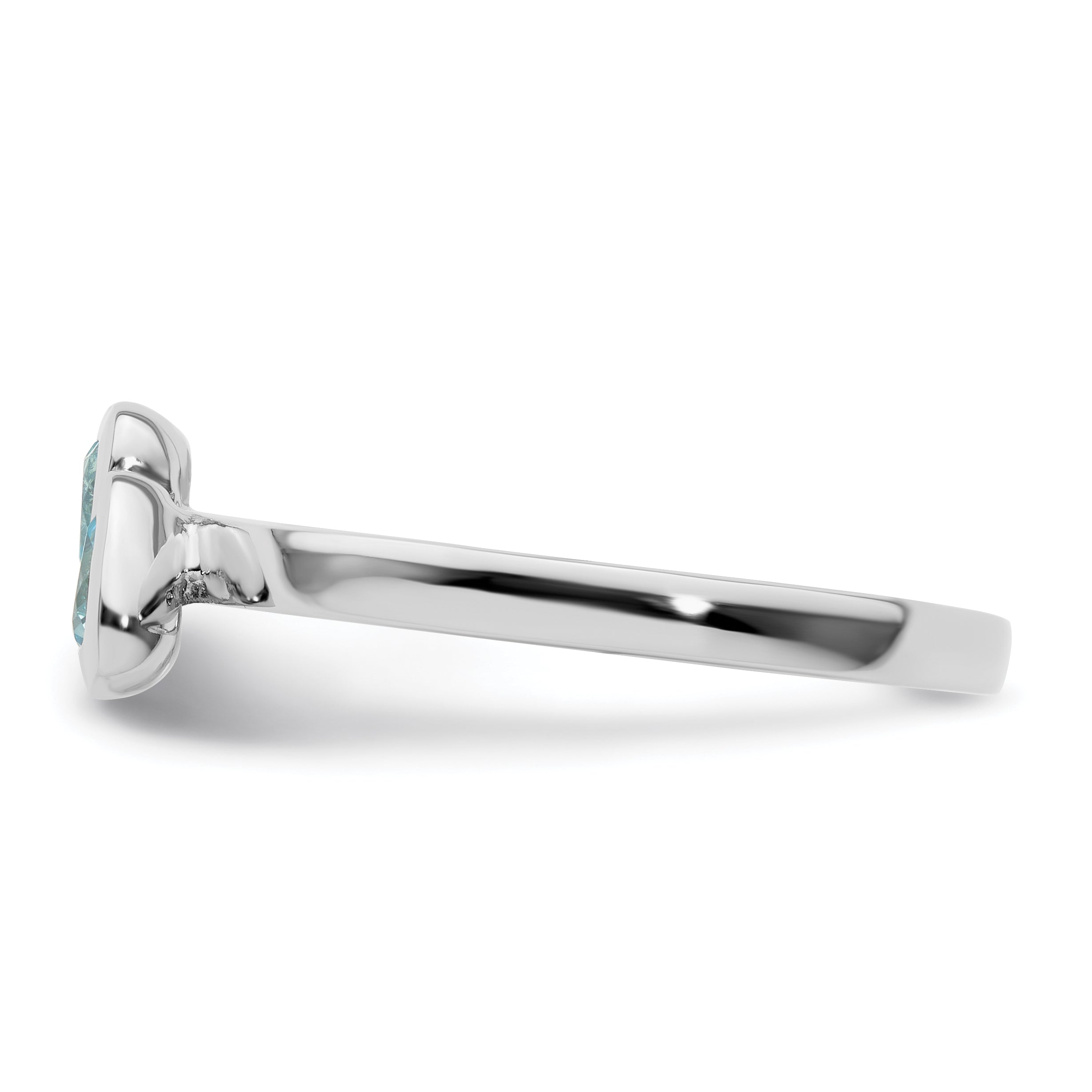 Sterlingsilber Stapelbar Expressions Blautopas Doppelt Herz Ring