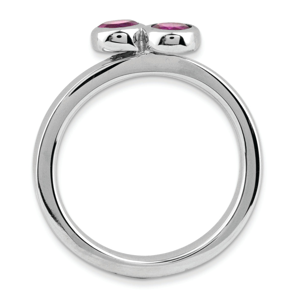Sterlingsilber Stapelbar Expressions Dbl Rund Rhodolith Granat Ring