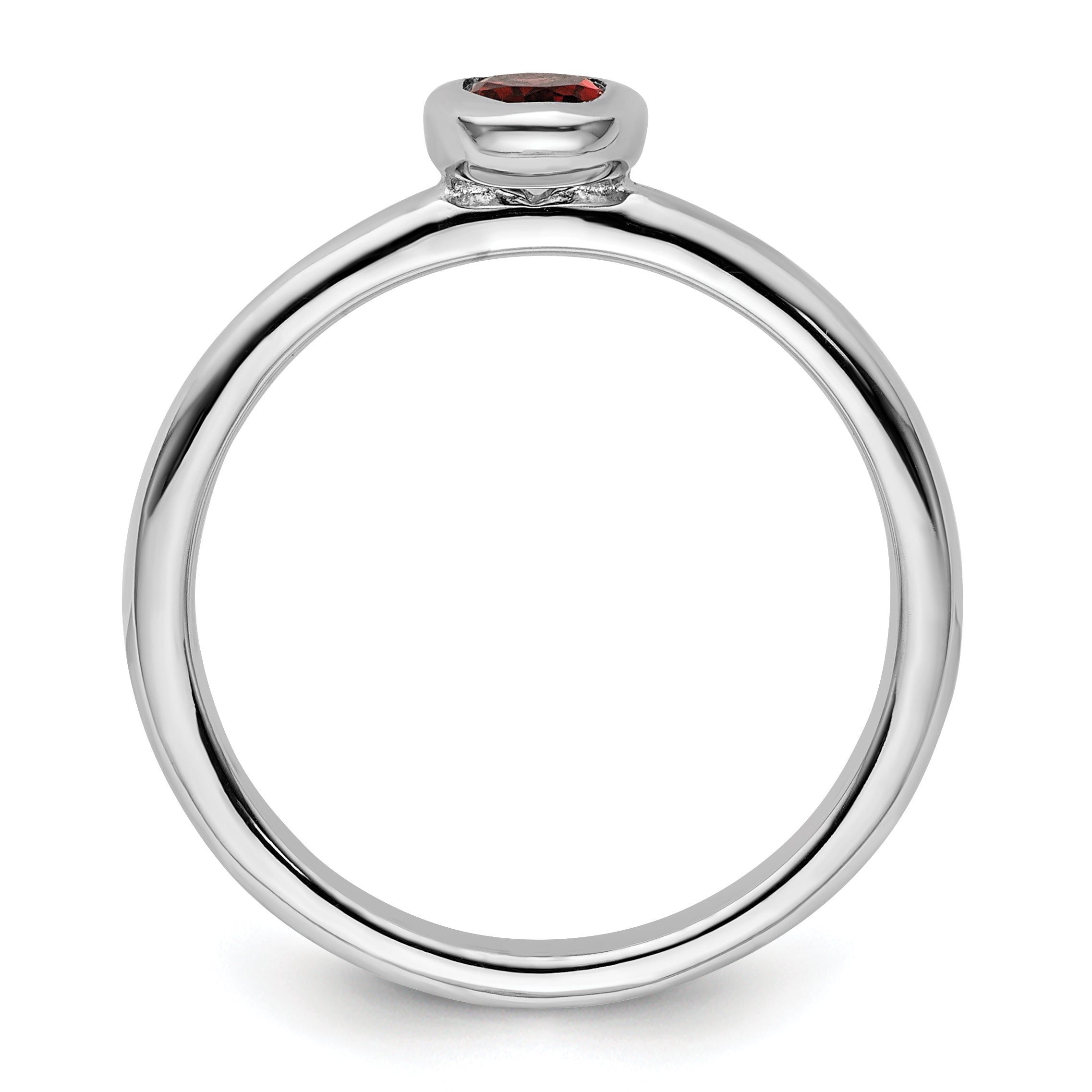 Sterlingsilber Stapelbar Expressions Oval Granat Ring