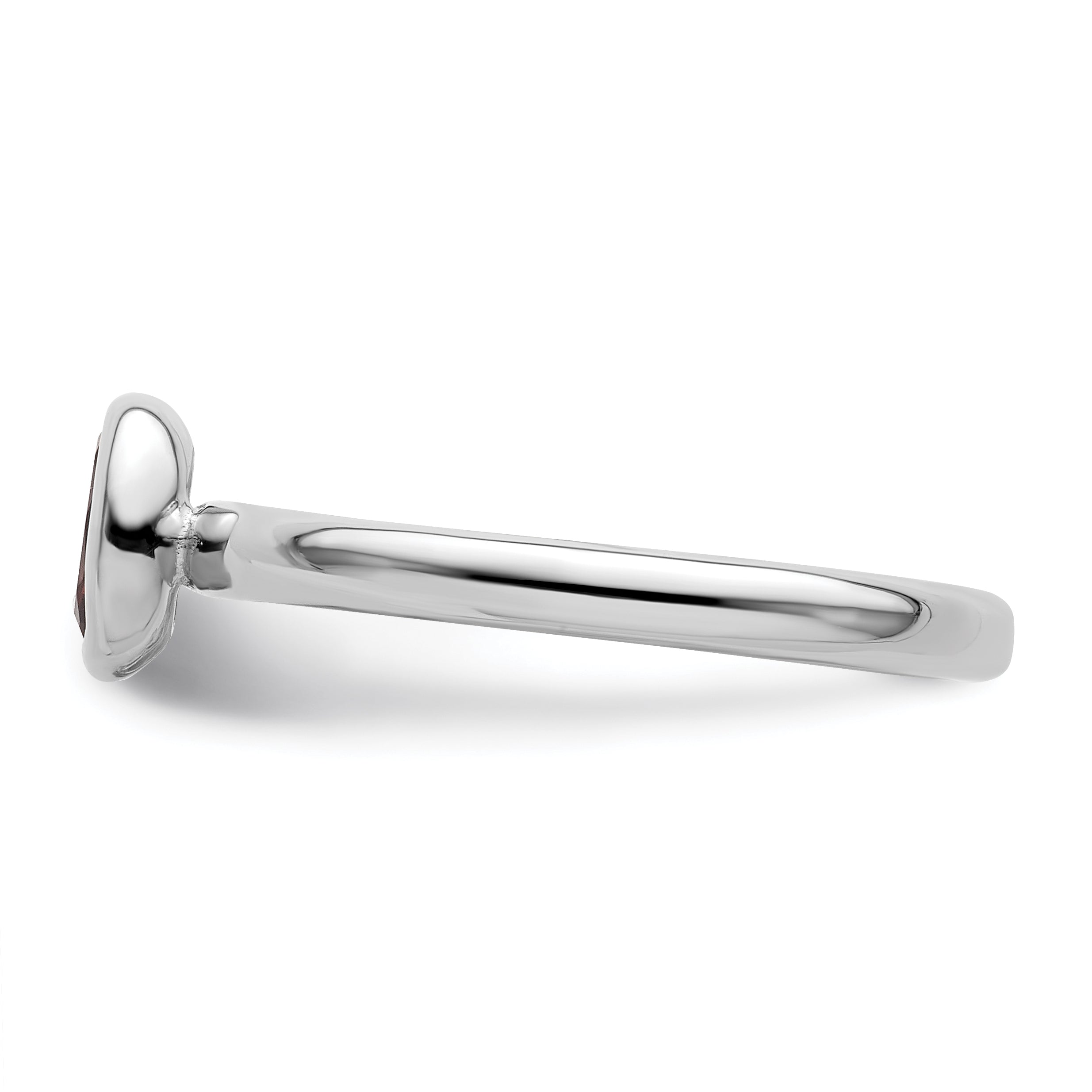 Sterlingsilber Stapelbar Expressions Oval Granat Ring