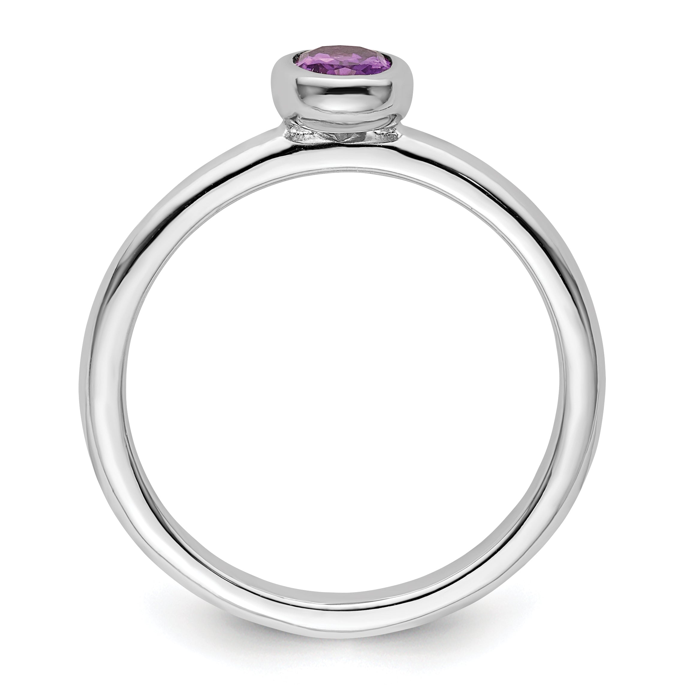 Sterlingsilber Stapelbar Expressions Oval Amethyst Ring
