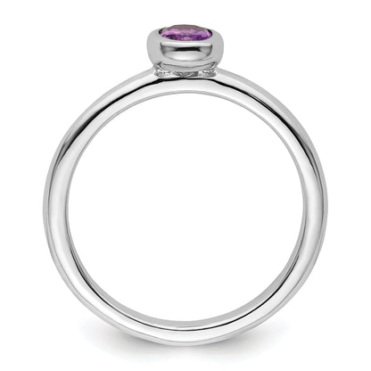 Sterlingsilber Stapelbar Expressions Oval Amethyst Ring