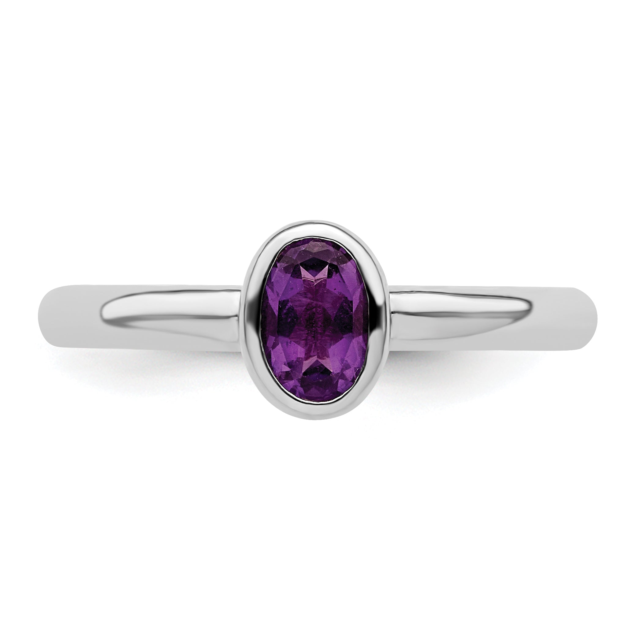 Sterlingsilber Stapelbar Expressions Oval Amethyst Ring