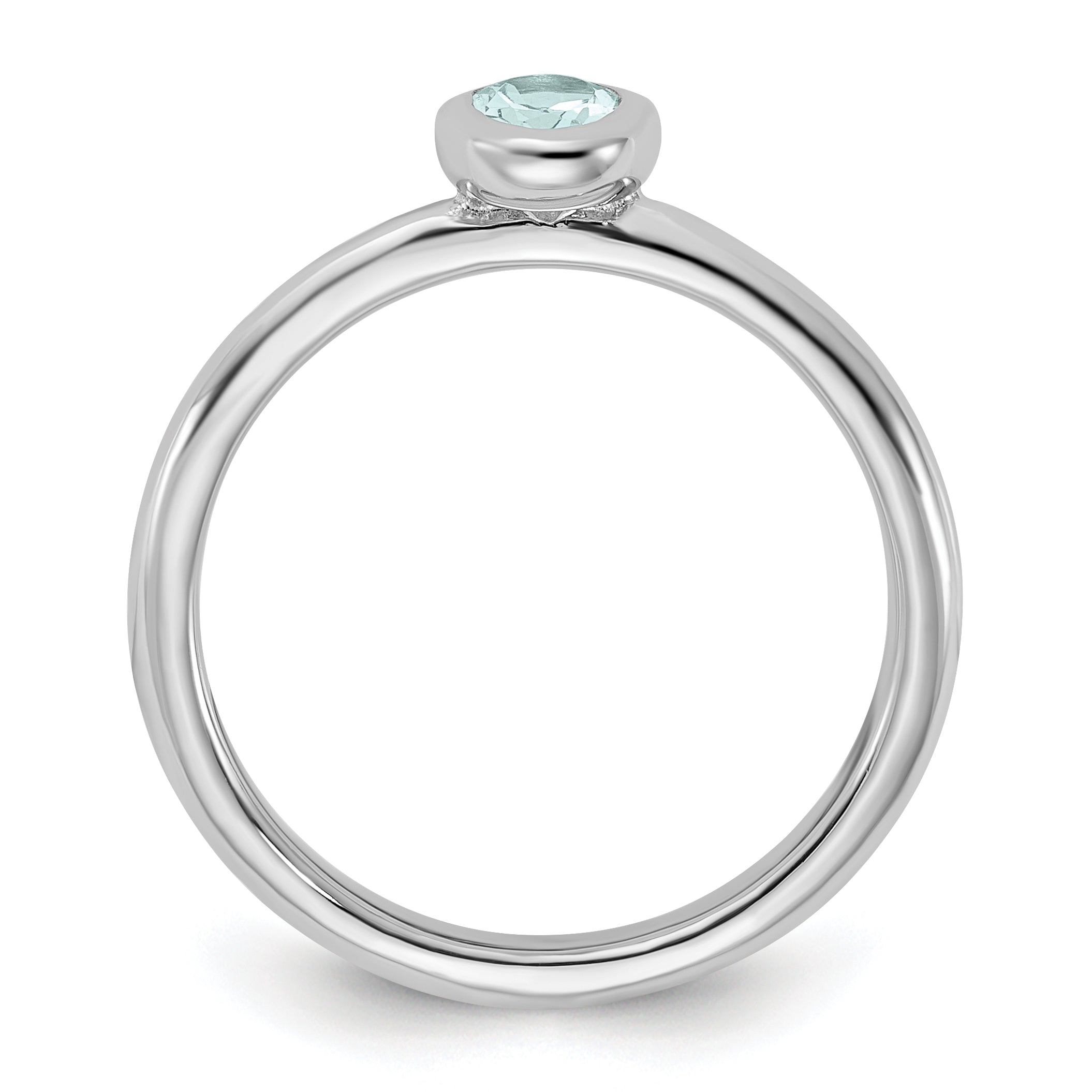 Sterlingsilber Stapelbar Expressions Oval Aquamarin Ring