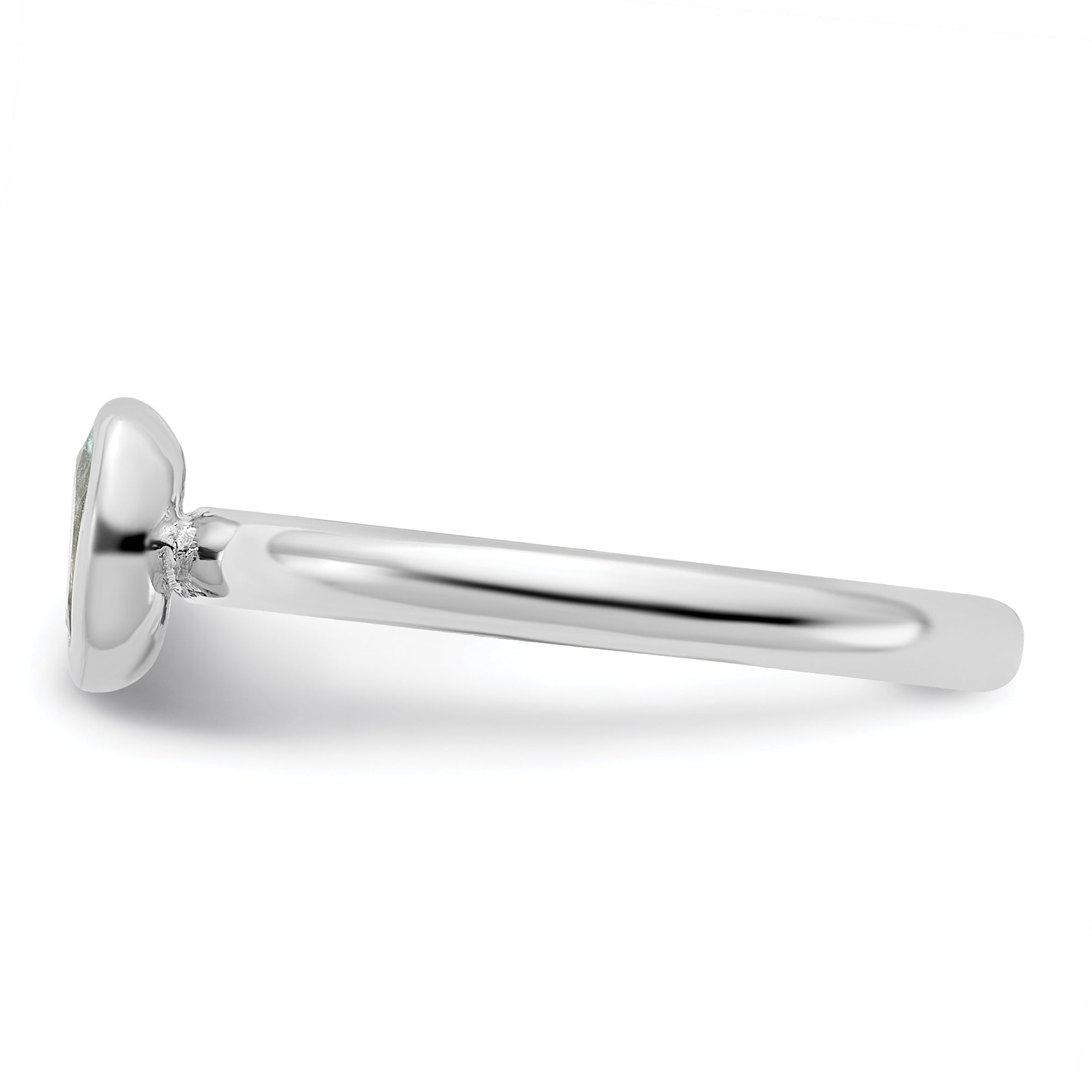 Sterlingsilber Stapelbar Expressions Oval Aquamarin Ring