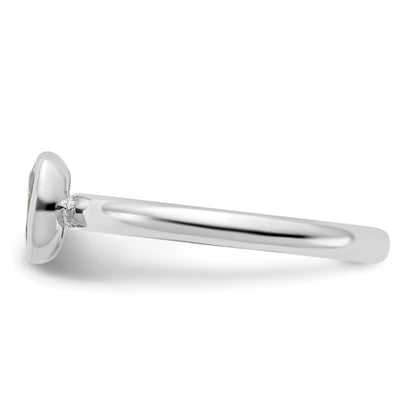 Sterlingsilber Stapelbar Expressions Oval Aquamarin Ring