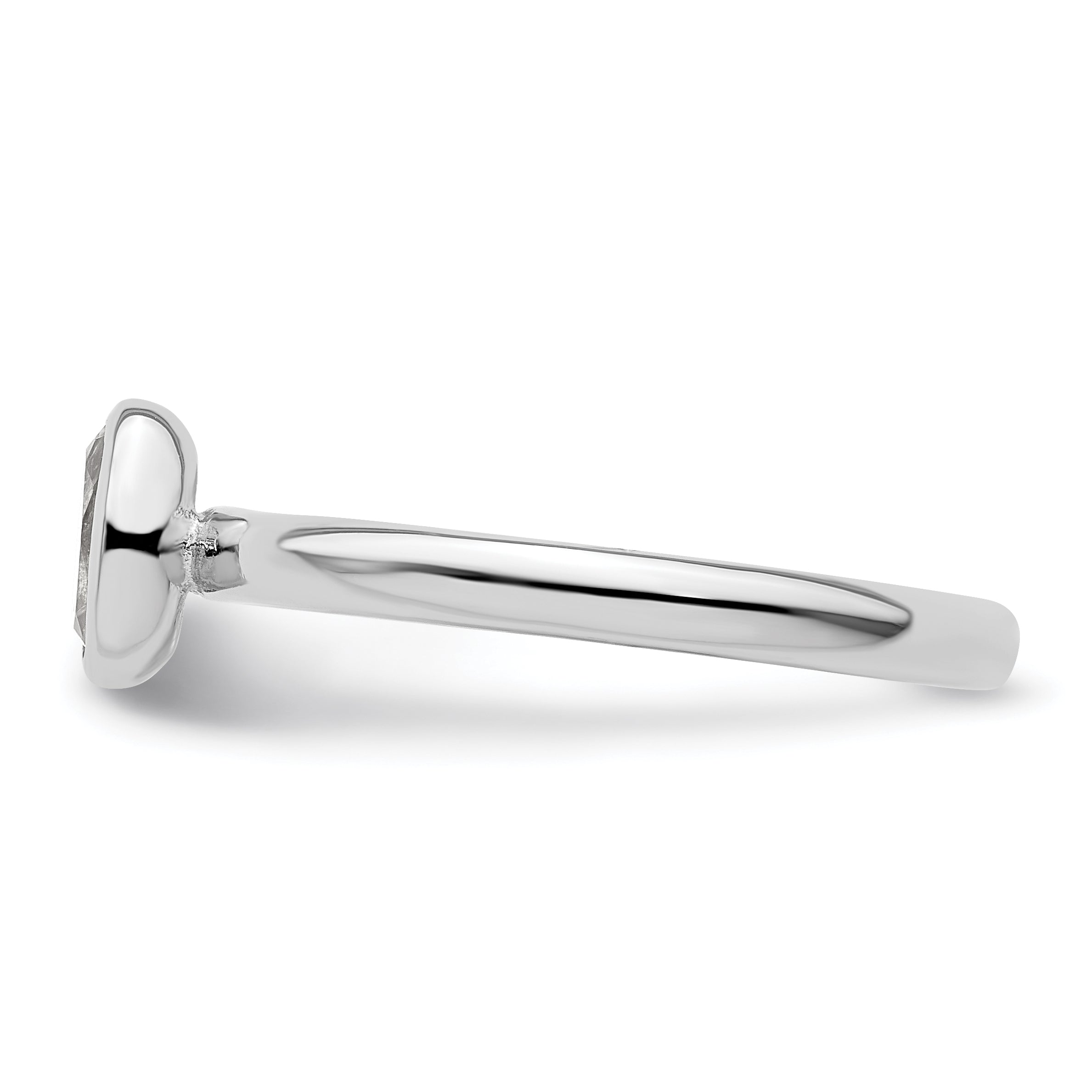 Sterlingsilber Stapelbar Expressions Oval Weiß Topas Ring